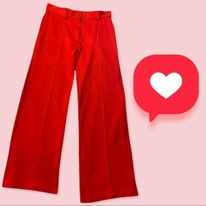 VTG 70s Bobbie Brooks fire engine red cotton pants-XS/S